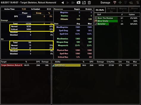 eso crit chance to percentage.
